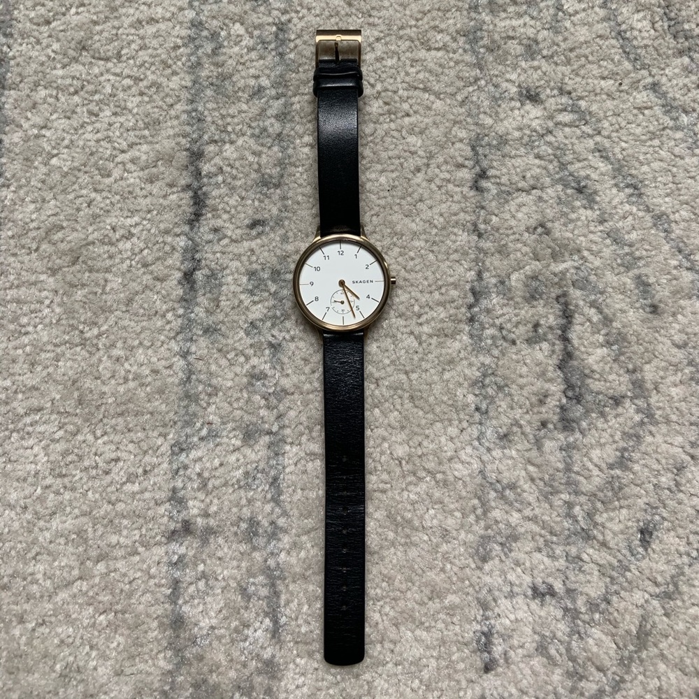 Skagen Anita Leather Strap Watch, 34mm